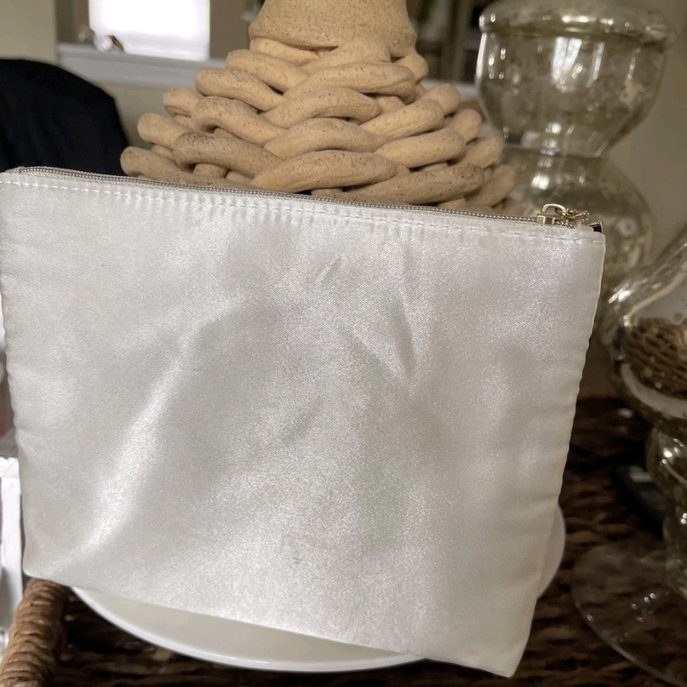 COCO Mademoiselle Satin Cosmetic Pouch - Ivory - Picture 6 of 11
